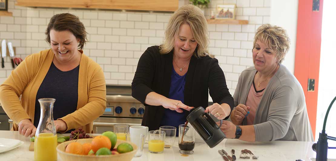 group of ladies cooking