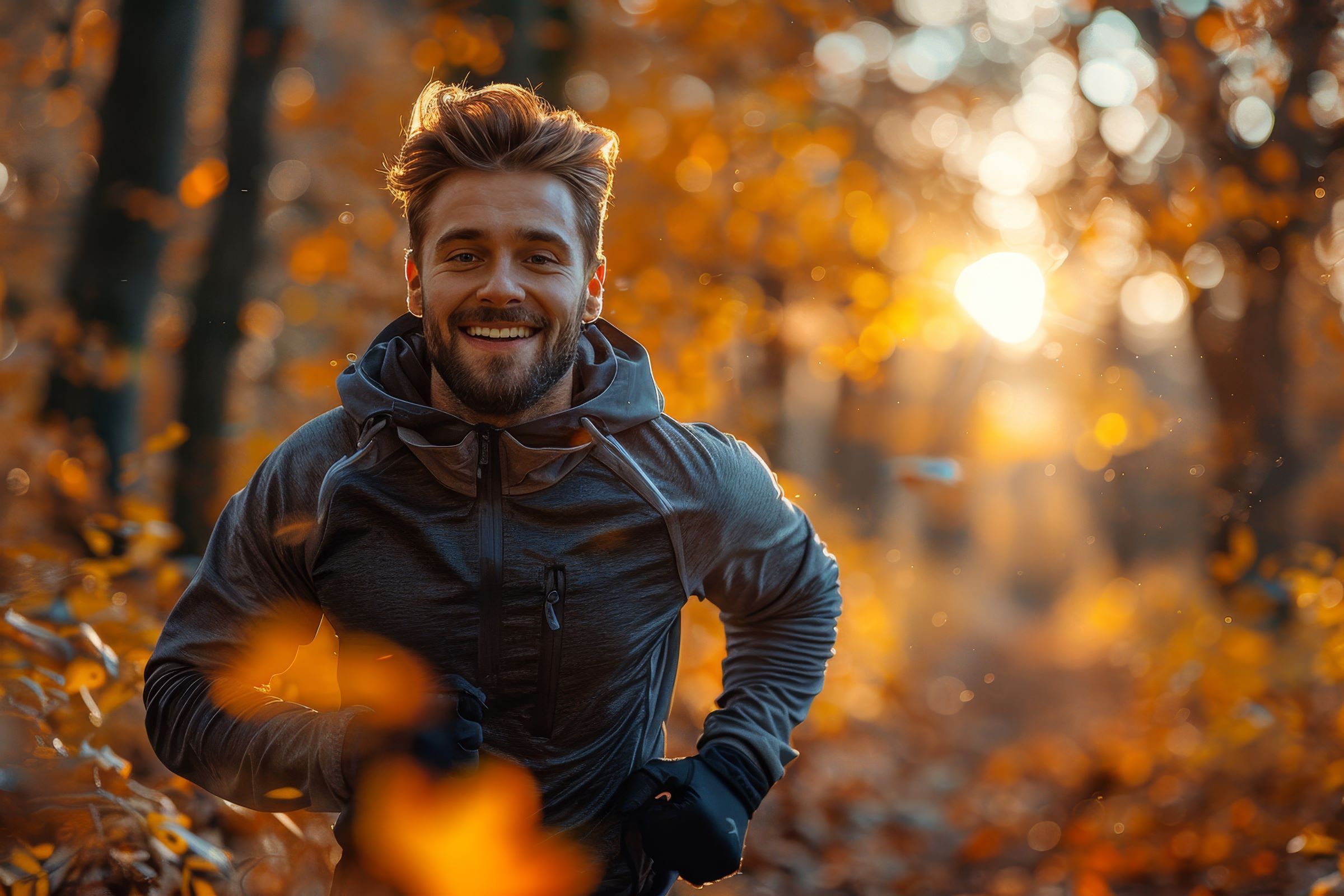 man running fall small