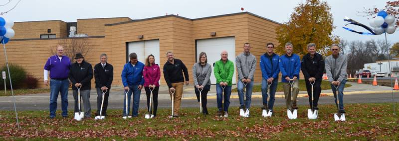 Board members break ground in October, 2016.