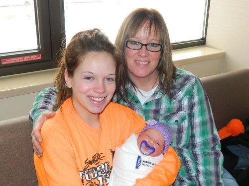 Baby Raelynne, mother Corey and grandmother Cindy Jaeger.