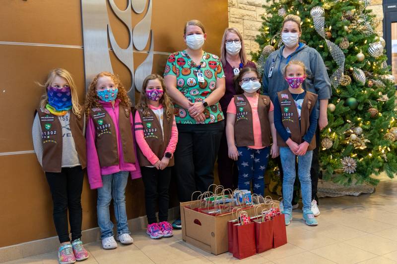 2nd Grade Girl Scout Troop with PLHS Nursing Staff.